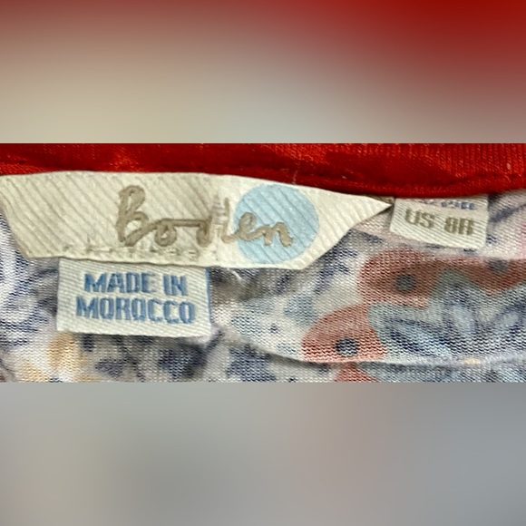 Boden Medallion Short Sleeve Floral Jersey Wrap Dress - Picture 7 of 10